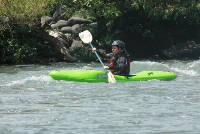  paddling on the river 